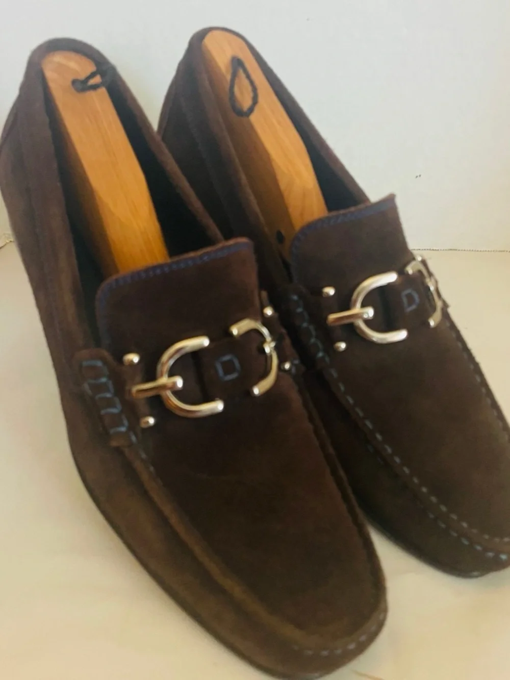 Donald J. Pliner Men's Dark Brown Suede Bit Loafers Size 10M - Picture 4 of 13